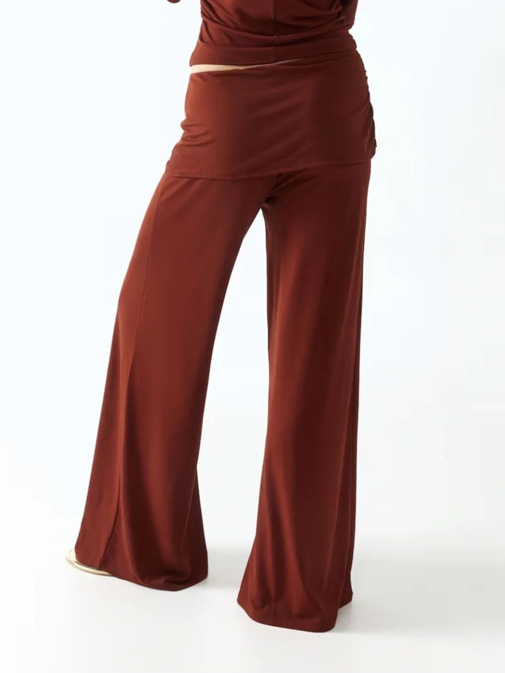 H&M NWT Wide-Leg High-Waist Pants in Deep Rust